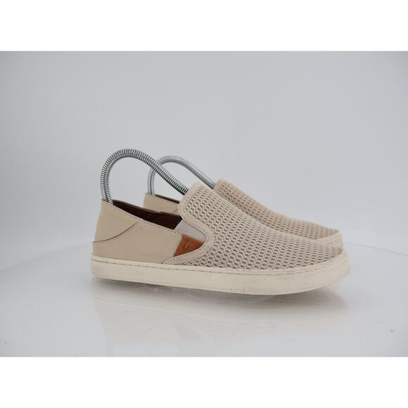 OluKai Women's Pehuea Loafer Size 7.5 Slip On Shoe Beige Mesh Convertible Slide - Picture 1 of 12